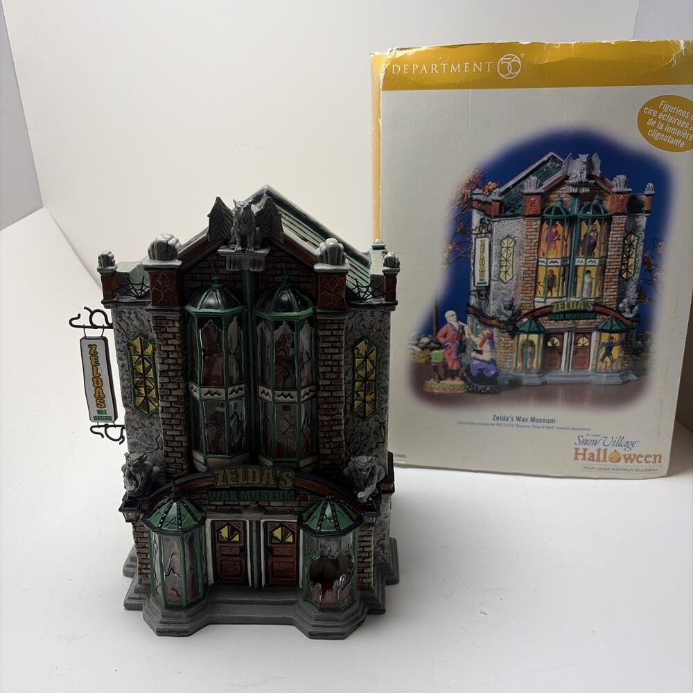 Dept 56 Halloween Village ZELDA'S WAX MUSEUM Illuminated #54605 Needs Power Cord